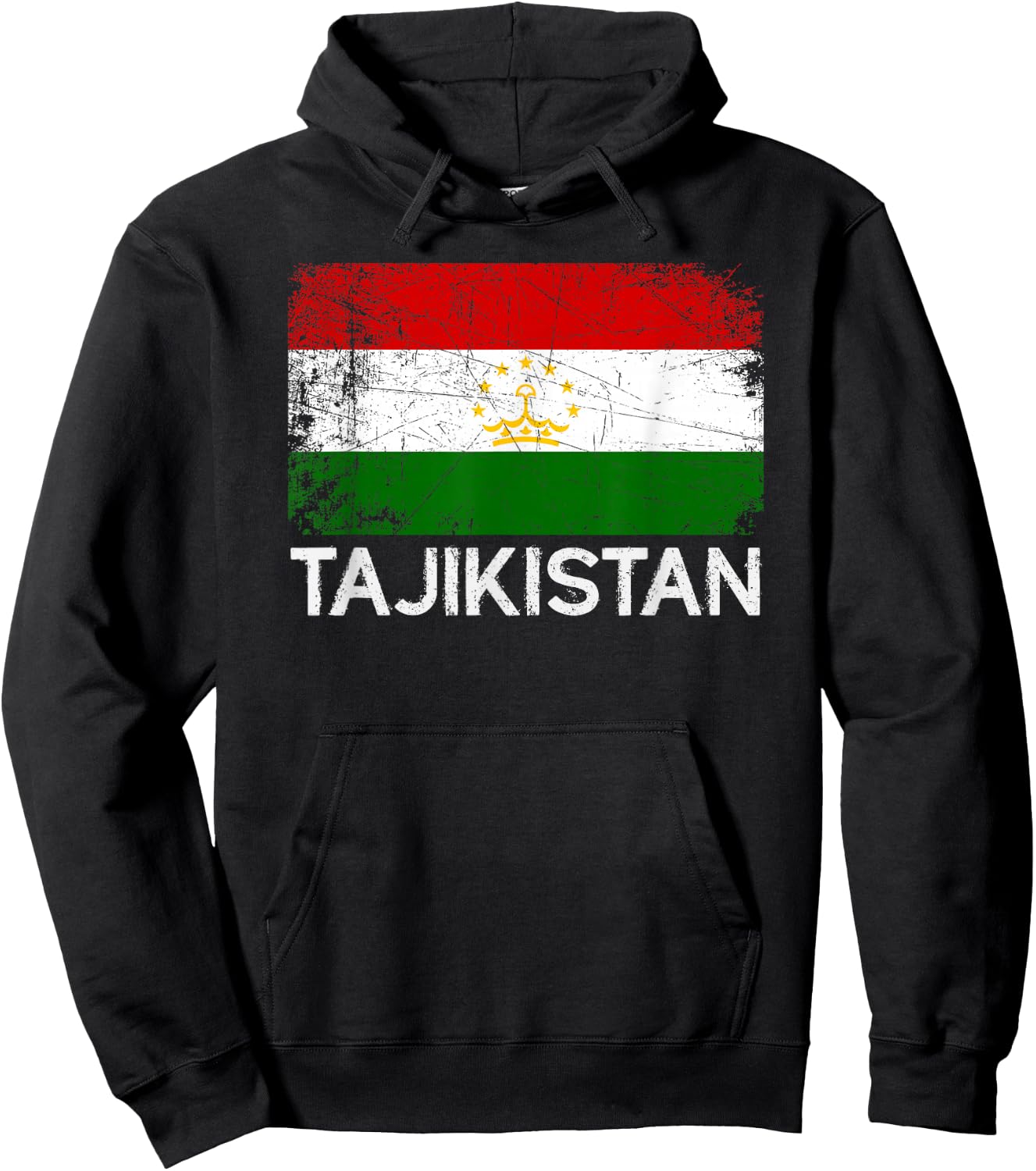 Tajikistanische Flagge | Vintage-Geschenk hergestellt in Tajikistan Hoodie - Hoodie | Black
