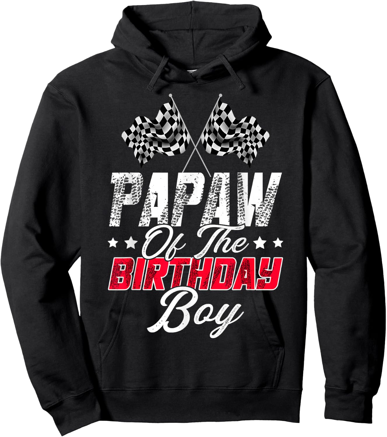 Race Car Papaw Of The Birthday Boy Racing Family Pit Crew Hoodie - Hoodie | Black