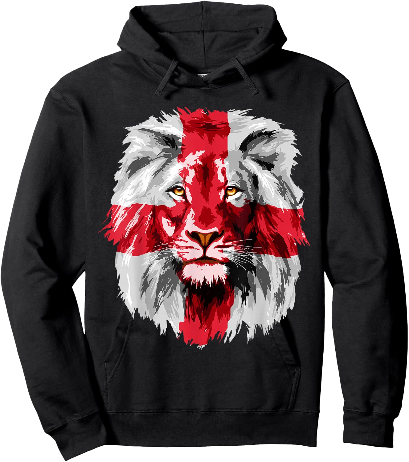 England National Flag Lion Face English England Flag , Black, S Hoodie - Hoodie | Black