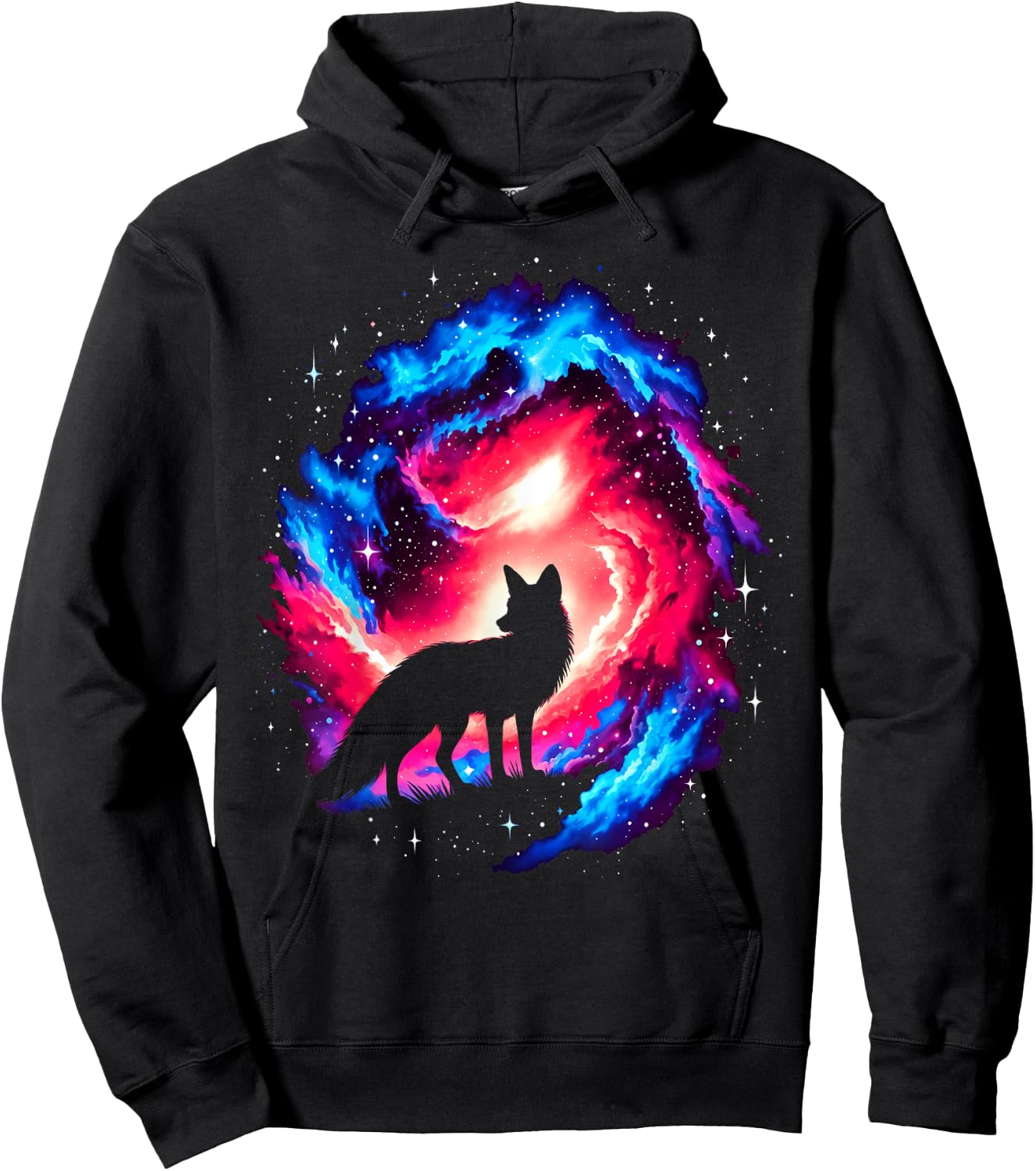 Cool Cosmic Fox Galaxy Graphic Space Art Hoodie - Hoodie | Black