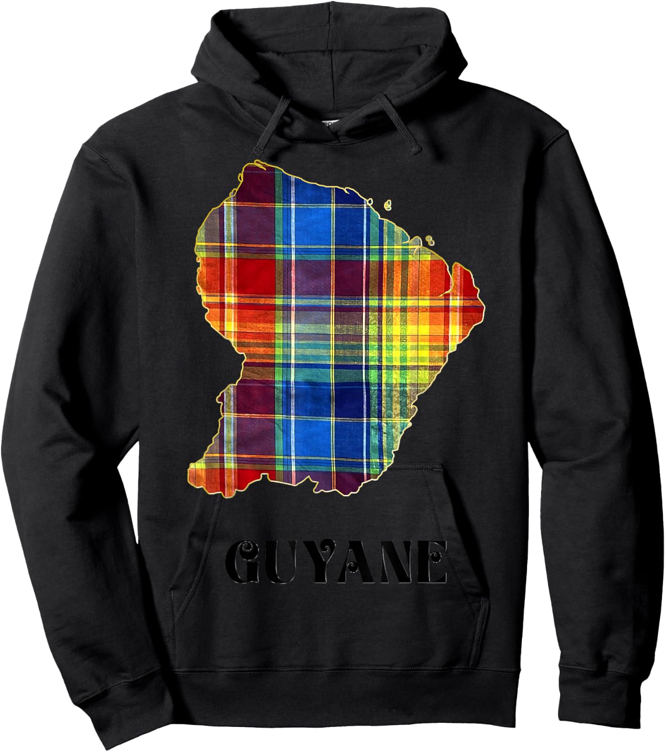 French Guiana Madras Man Woman And Child , Black, S Hoodie - Hoodie | Black