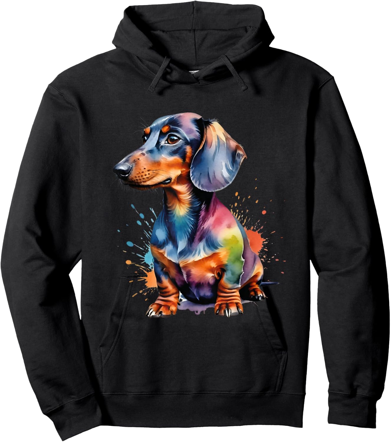 Colorful Wiener & Dachshund Hoodie - Hoodie | Black
