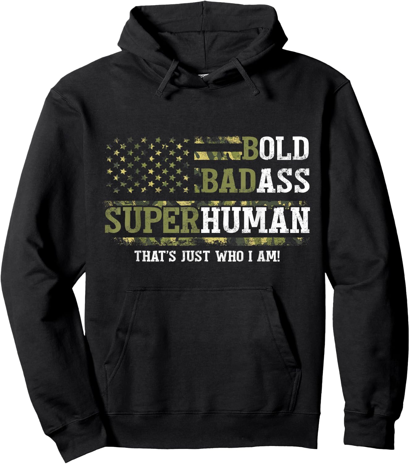 Bold Badass Superhuman That's Just Who I Am Old Ass Man Hoodie - Hoodie | Black