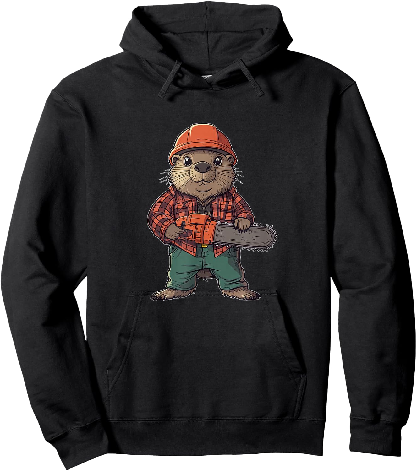 Beaver Lover Lumberjack Funny Beaver Hoodie - Hoodie | Black