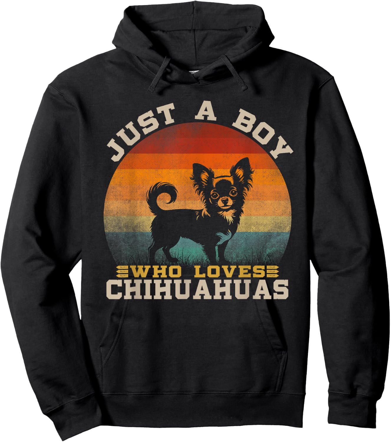 Just A Boy Who Loves Chihuahuas, Cute Chihuahua Lovers Boy Hoodie - Hoodie | Black