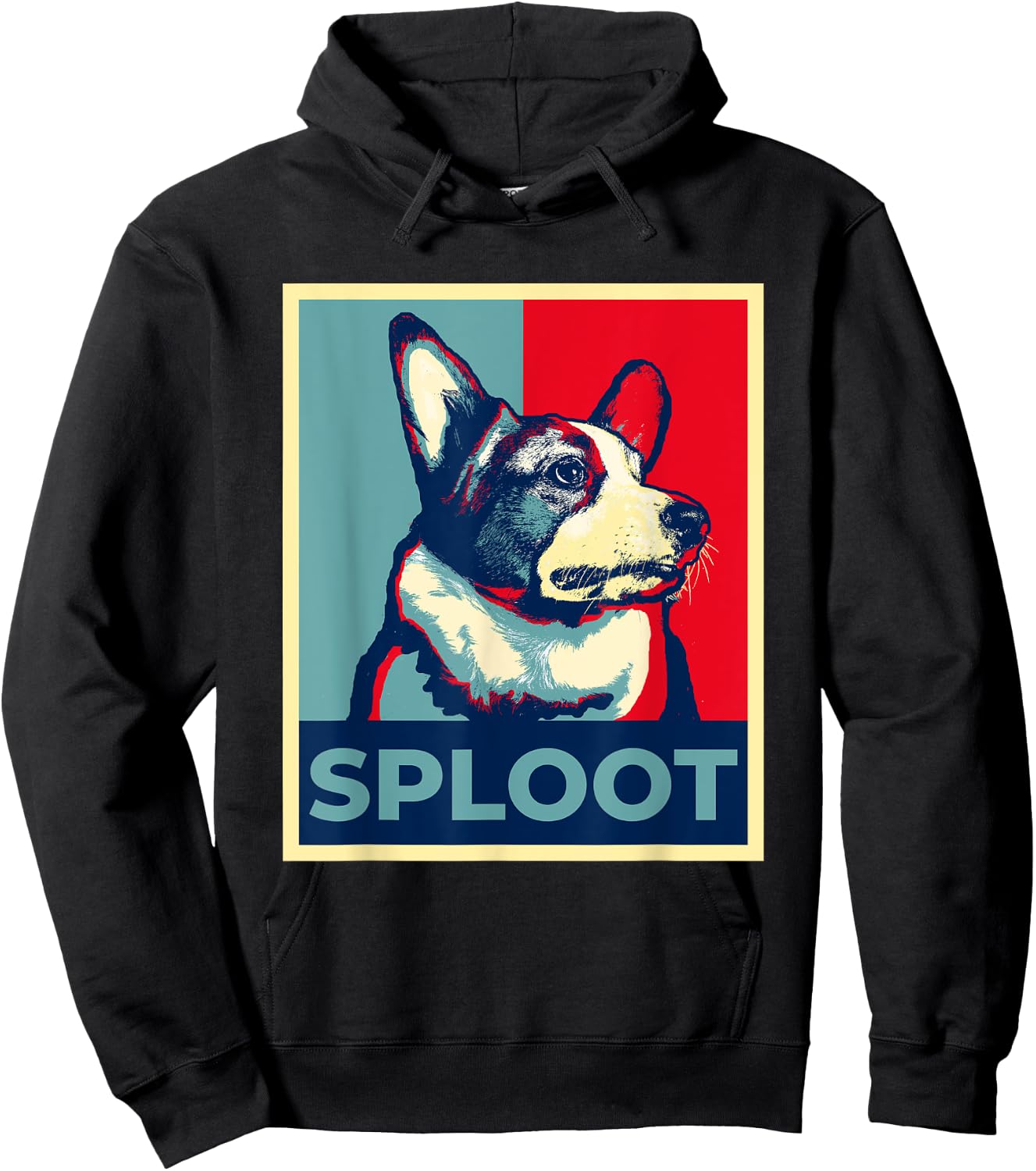 Funny Corgi Meme Sploot Election 2024 Hope Campaign Poster Hoodie - Hoodie | Black