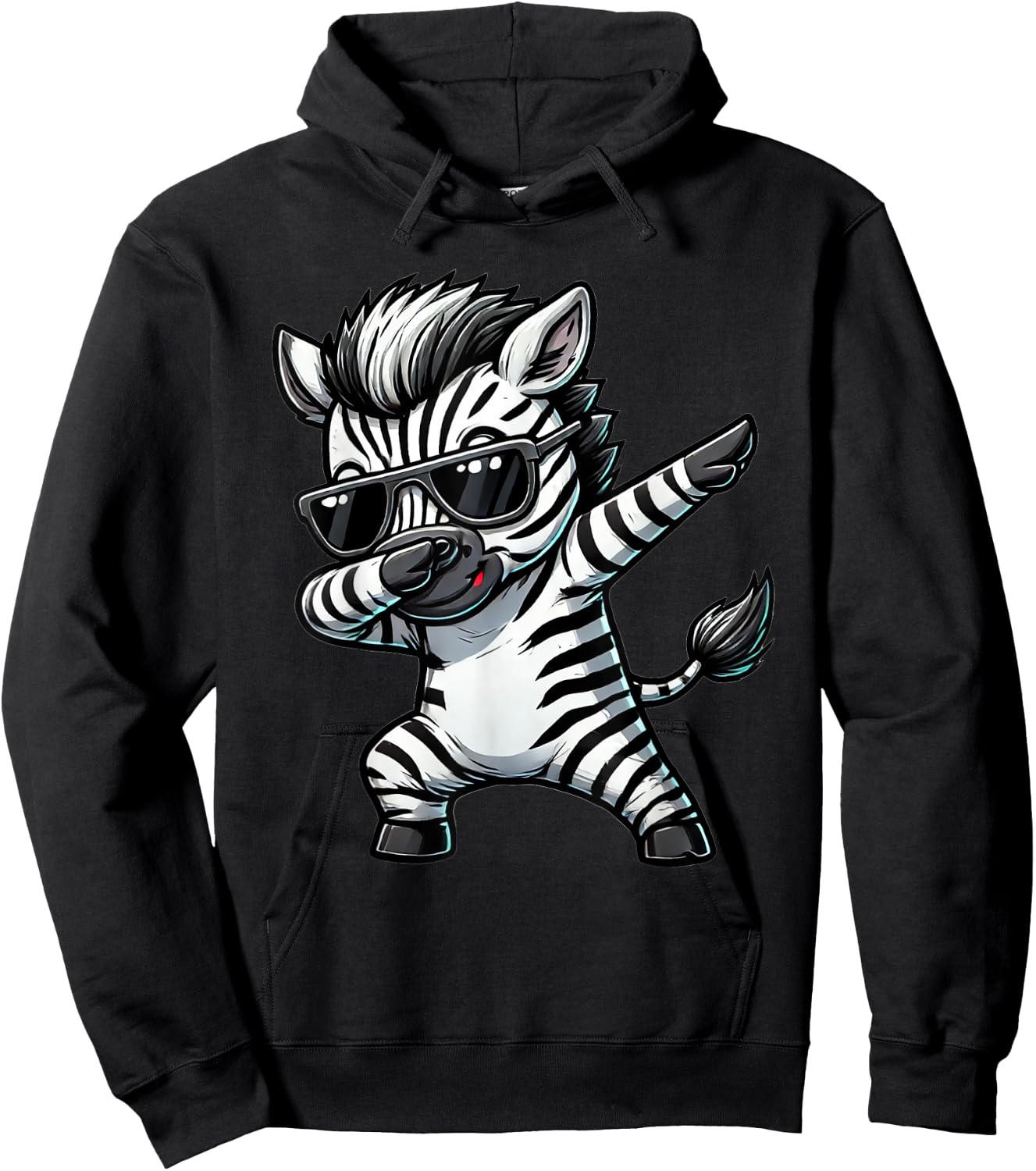 Dabbing Zebra Funny Zebra on Dabben Gift Zebra , black Hoodie - Hoodie | Black