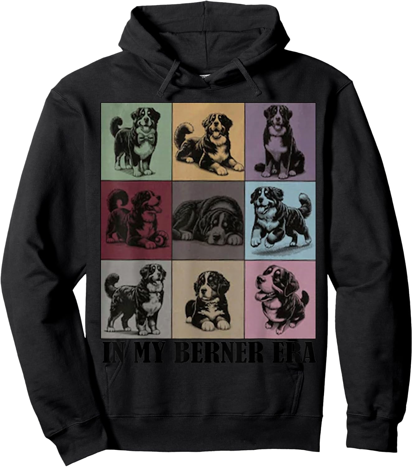 Funny Dog MOMY Quote in My Bernese Mountain Dog Berner Era Hoodie - Hoodie | Black