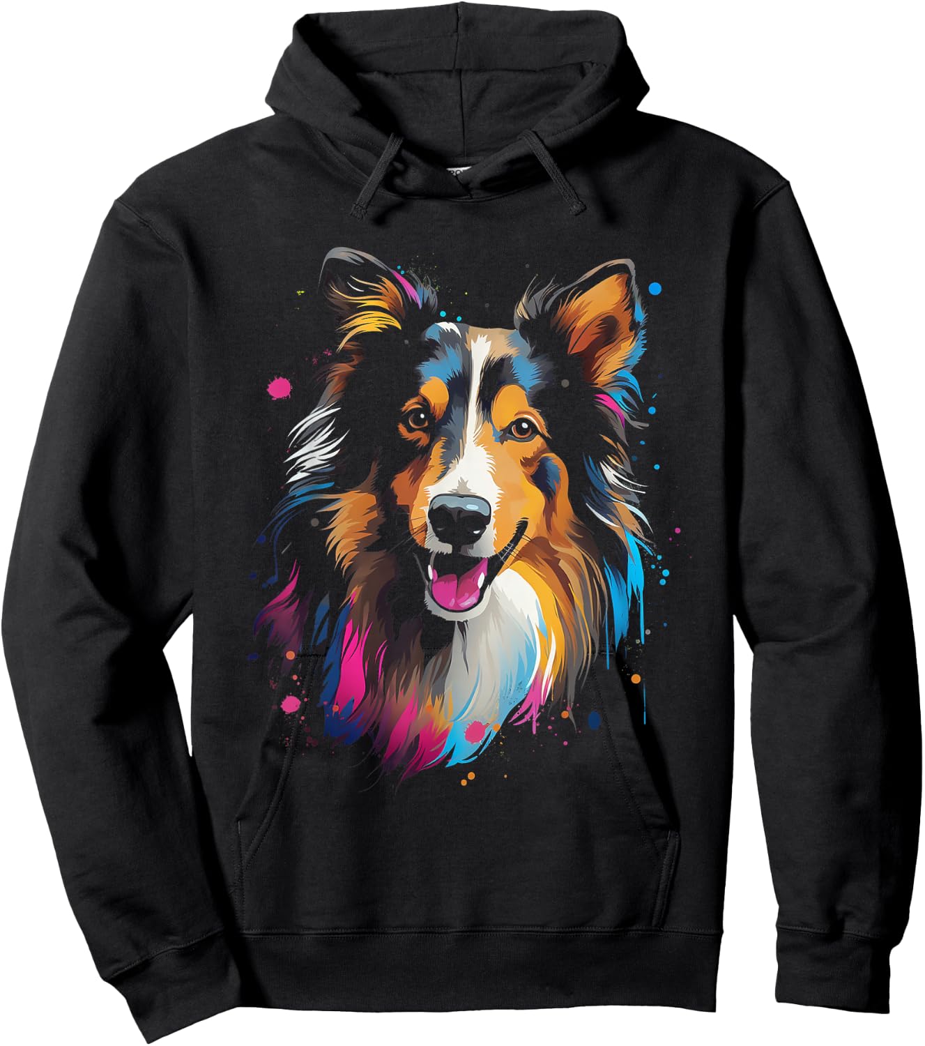 Lanhaar Collie , black Hoodie - Hoodie | Black