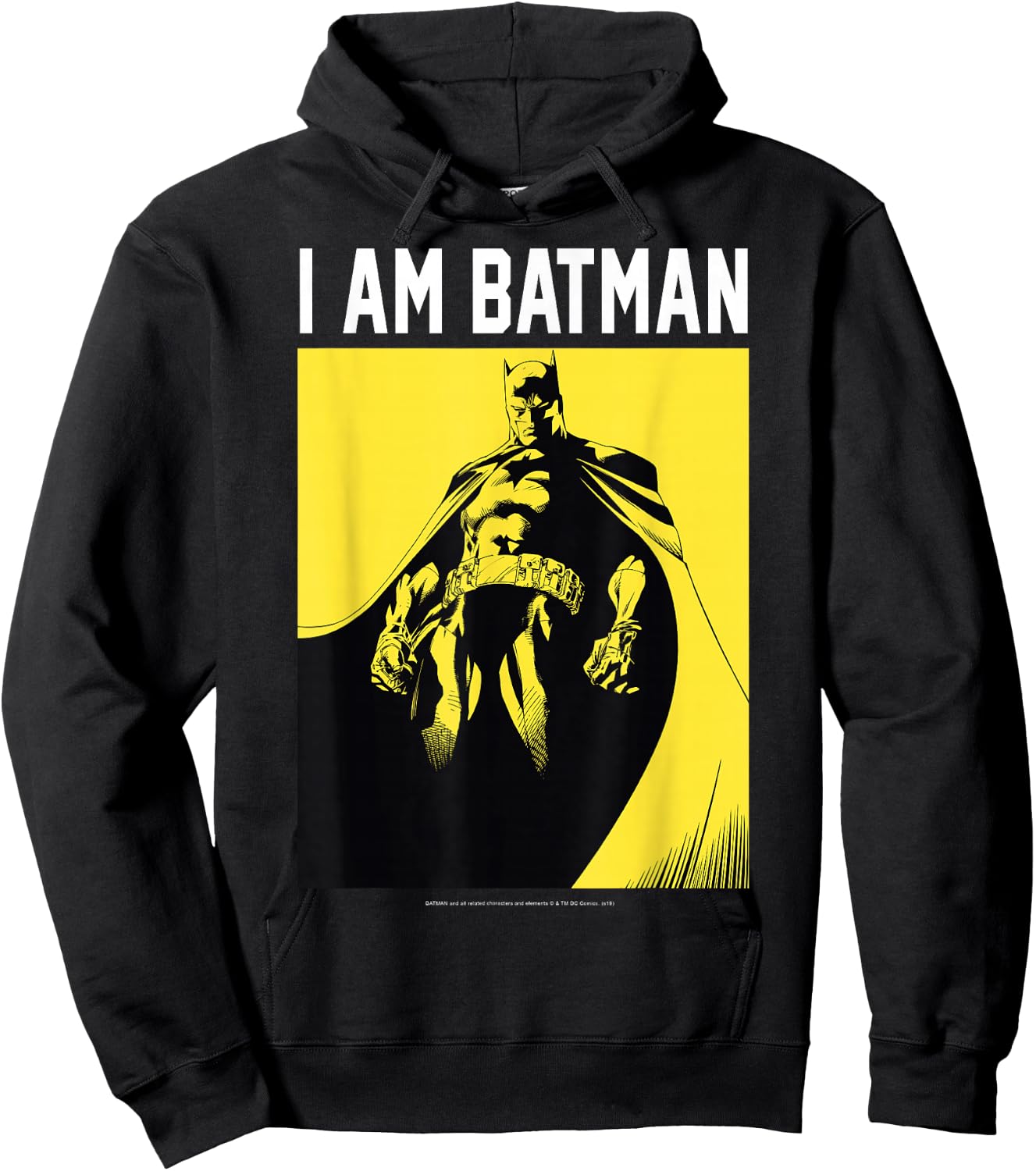 DC Comics I Am Batman Yellow Dark Poster Fill Small Hoodie - Hoodie | Black