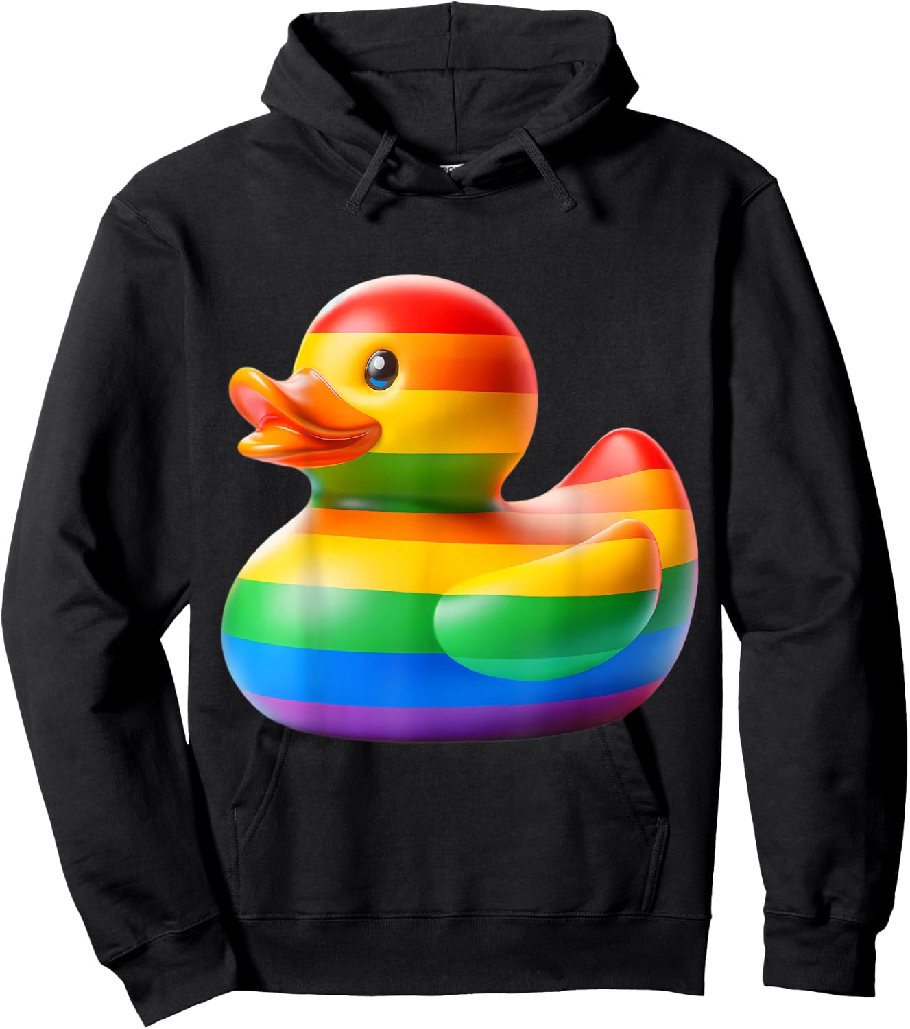Gay Rubber Duck LGBTQ Rainbow Flag Pride Ducky Hoodie - Hoodie | Black