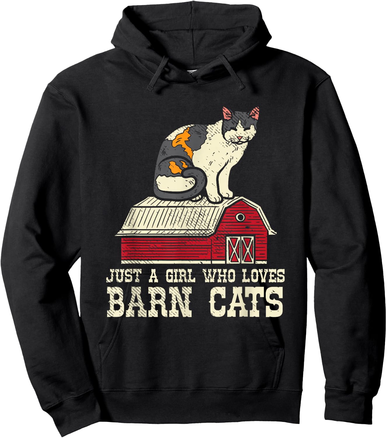 Girl Who Loves Barn Cats Ranch Farmers Market Farm Wife Hoodie - Hoodie | Black