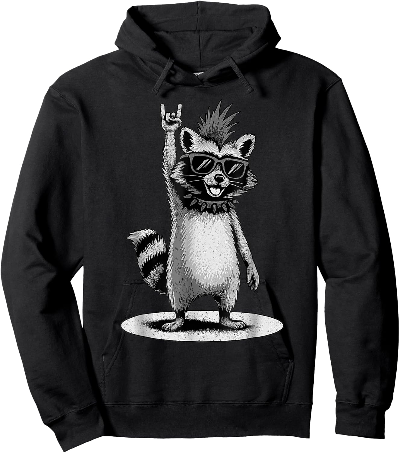 Lustige Waschbär Rock Musik Geschenke Männer Frauen Hoodie - Hoodie | Black