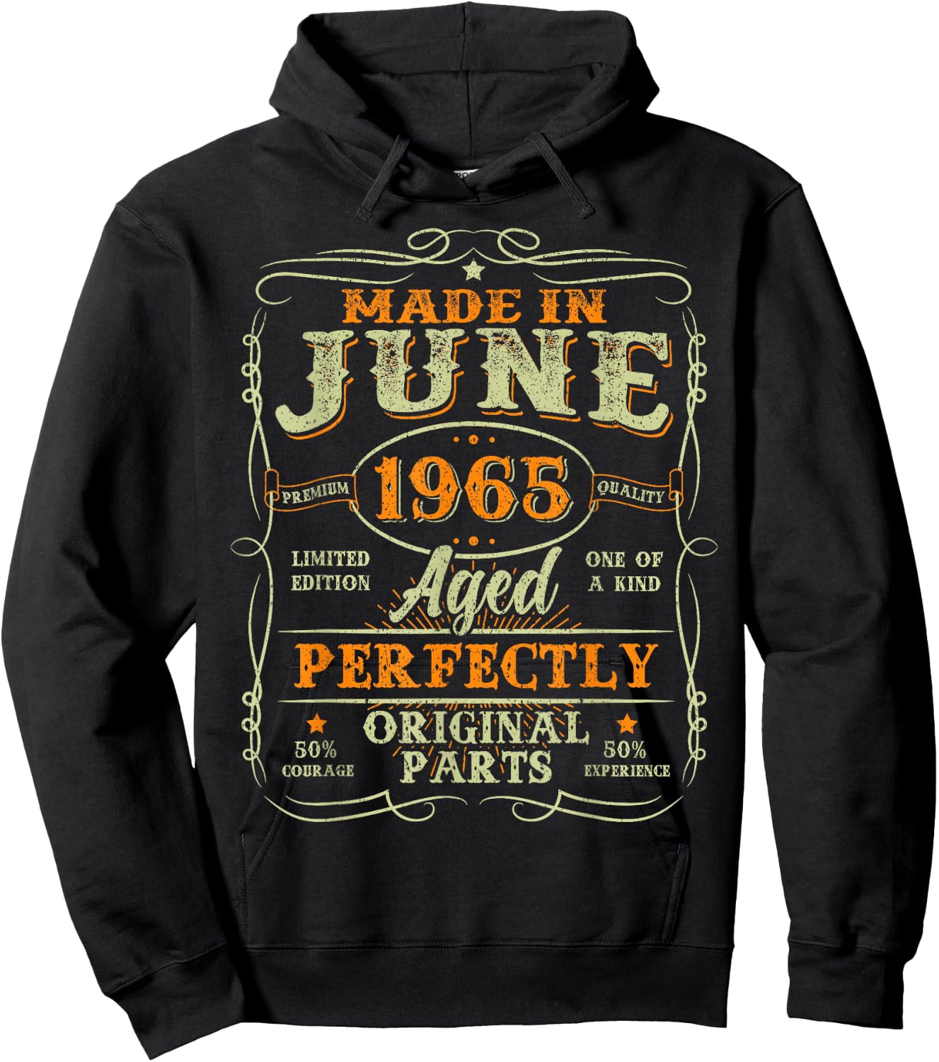60 Years Old Made In June 1965 Vintage 60th Birthday Men Dad Hoodie - Hoodie | Black