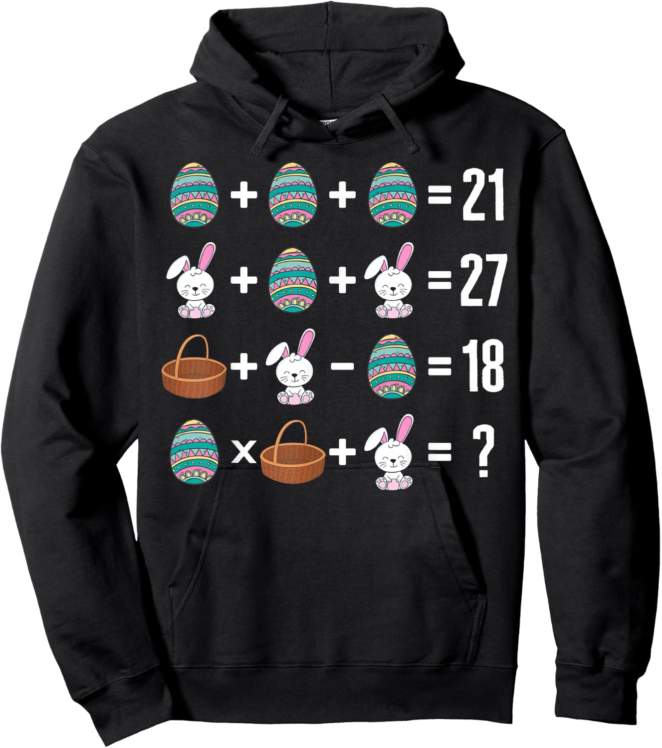 Math Order Of Operation Easter Bunny Basket Egg Hunting Math Hoodie - Hoodie | Black