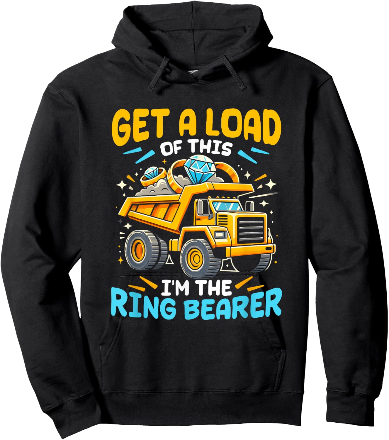 Funny Wedding Truck Get A Load Of This Im The Ring-Bearer Hoodie - Hoodie | Black
