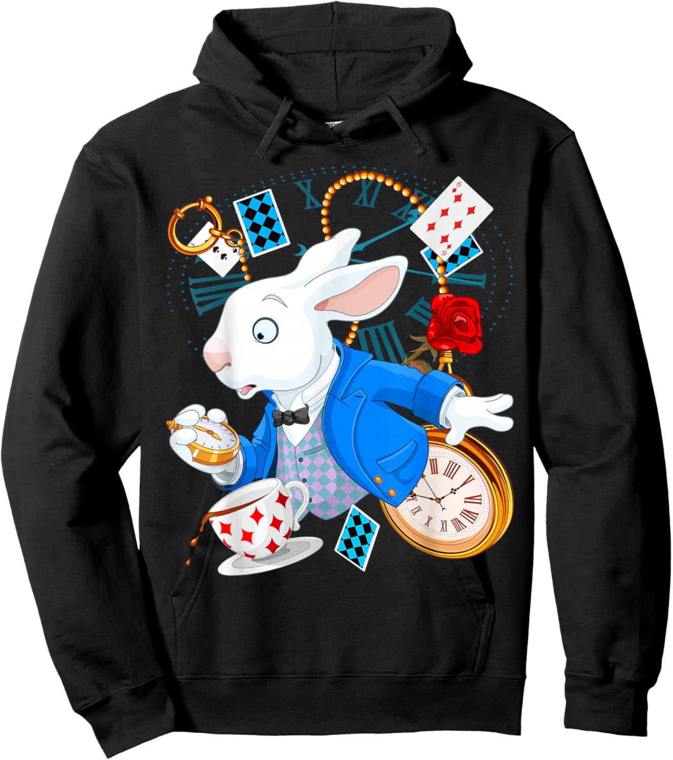 Alice in Wonderland - White Rabbit Hoodie - Hoodie | Black