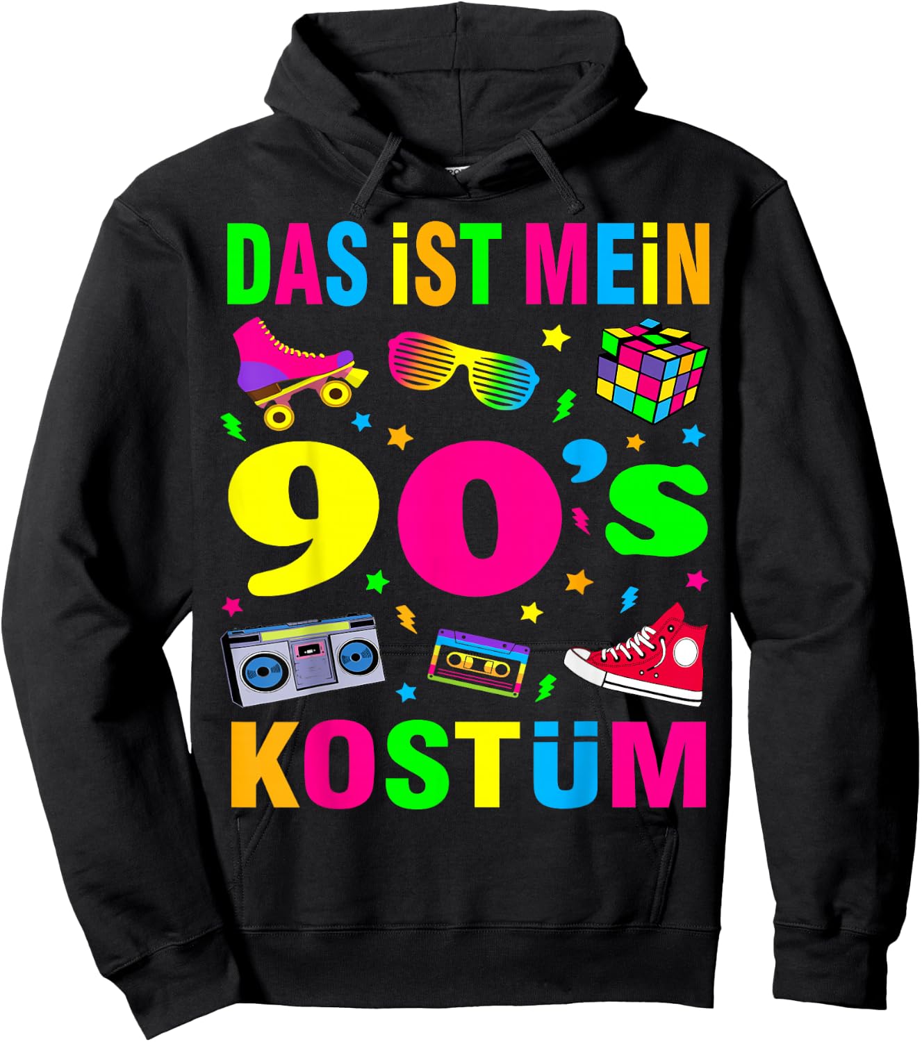 90s Theme Party 90s Costume - I Love the 90s , black Hoodie - Hoodie | Black