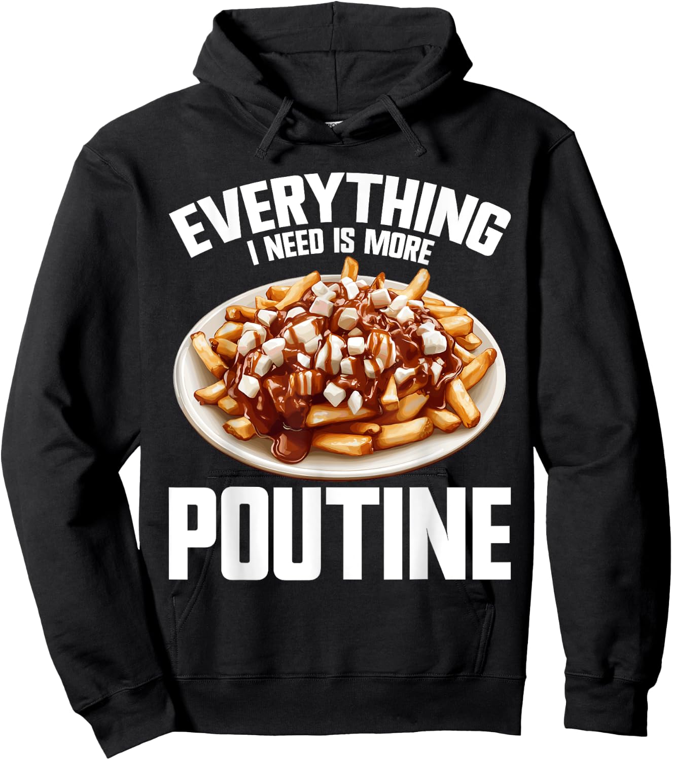 Poutine Suit Flat Food Machine Canadian Snack Poutine , Black, S Hoodie - Hoodie | Black