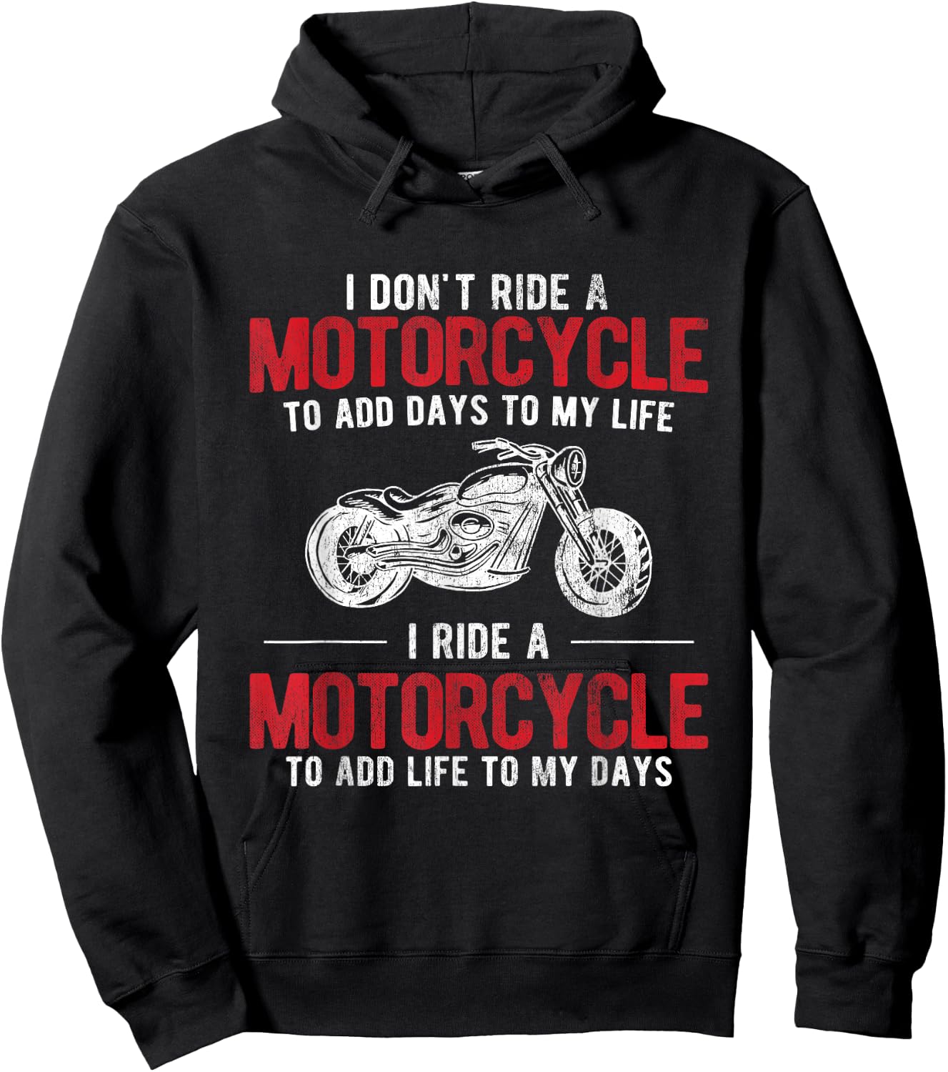 Add Life To My Days Bike Rider Motorcycle Hoodie - Hoodie | Black