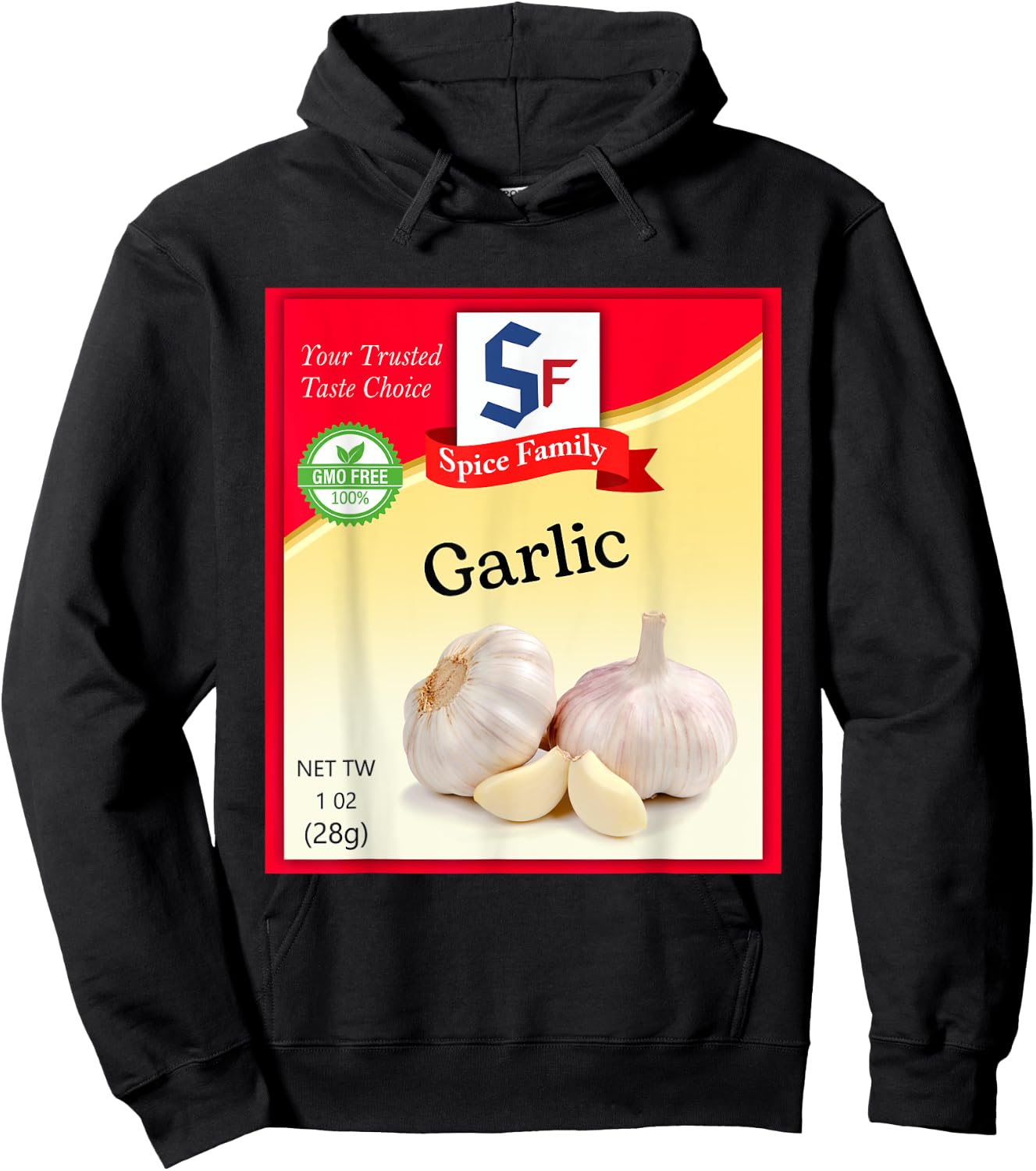 Garlic Condiment Costume Holiday Spice Costumes Hoodie - Hoodie | Black