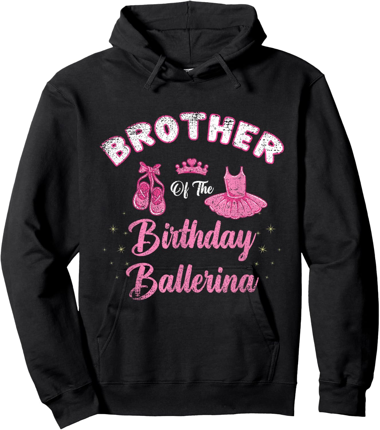 Brother Of The Birthday Ballerina Vintage Hoodie - Hoodie | Black