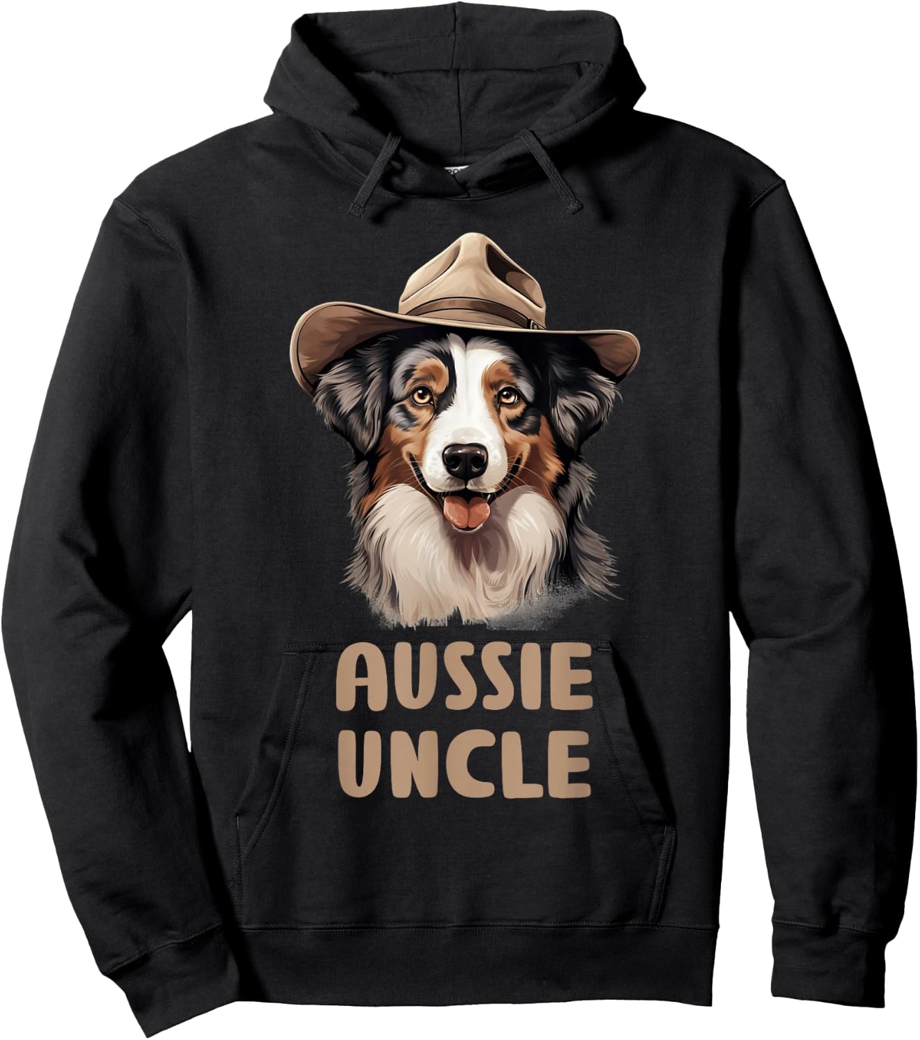 Aussie Uncle Dog Lovers Gift Australian Shepherd Owner Hoodie - Hoodie | Black