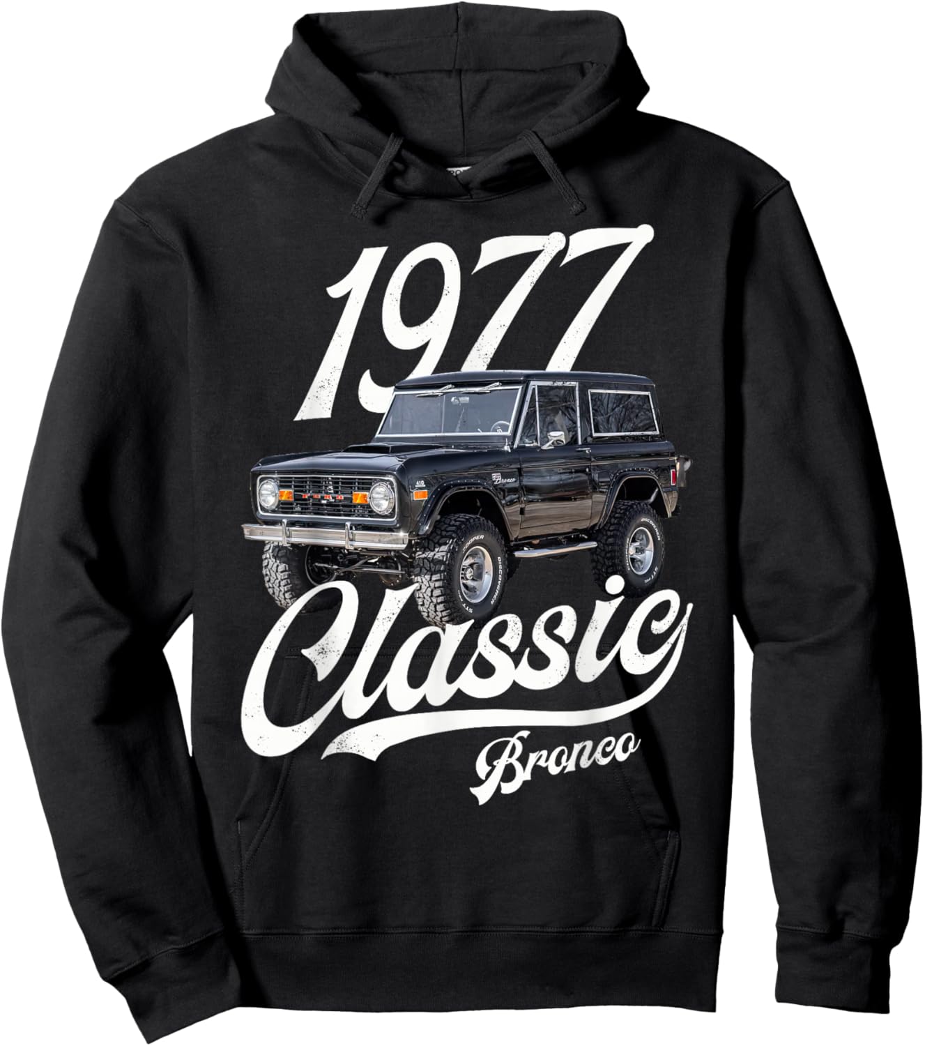 Classic bronco 1977 Black , Small Hoodie - Hoodie | Black