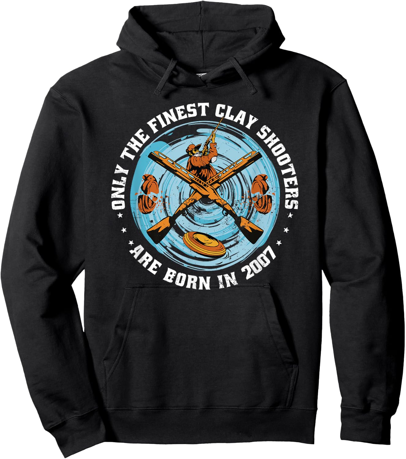 Clay Shooters Vintage 2007 birthday clay-pigeons shooting Hoodie - Hoodie | Black