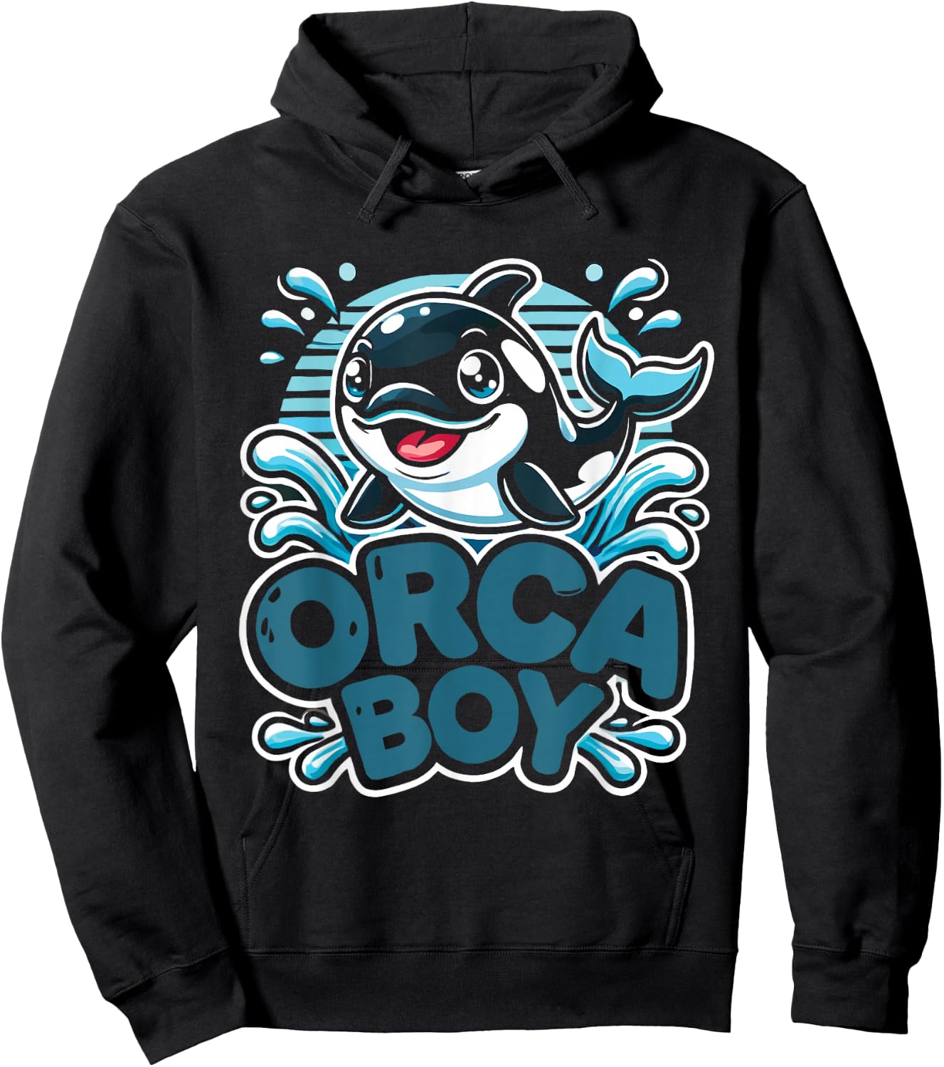 Funny Orca Cute Orca Toddler Boys Orcas - Black, Small Hoodie - Hoodie | Black