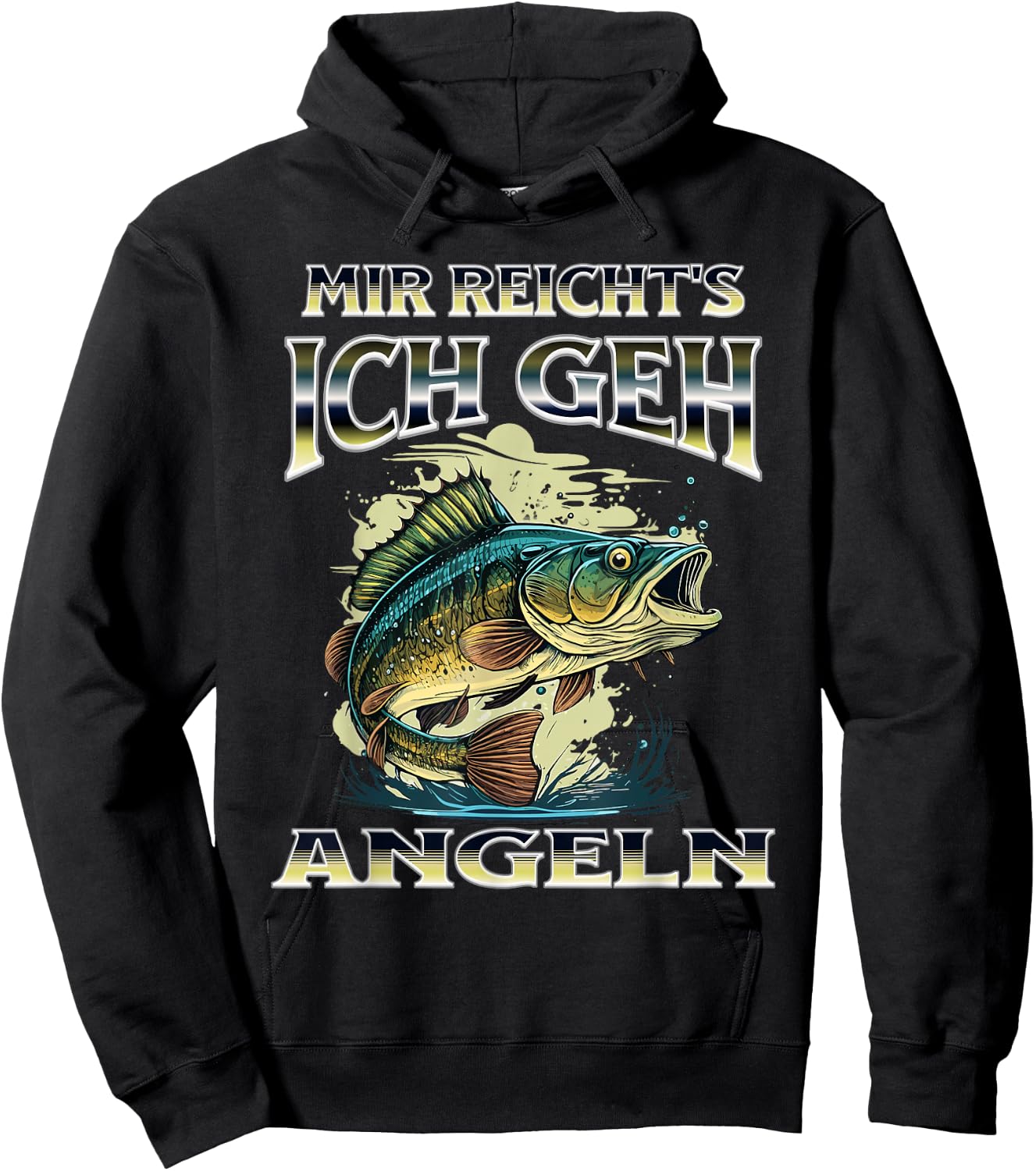 with German Text "MIR REICHT'S ICH GEH ANGELN" Gift Anglers, black Hoodie - Hoodie | Black