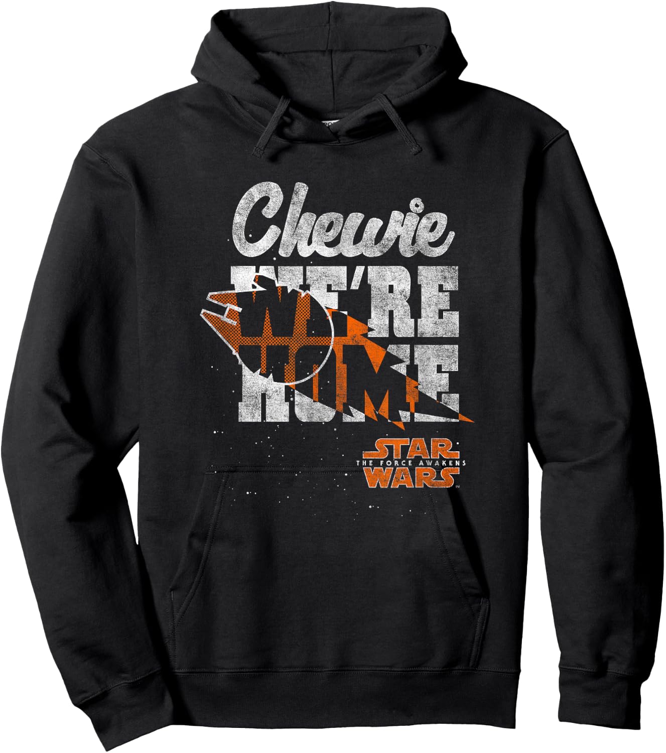 Star Wars: The Force Awakens Chewie We're Home Distressed Hoodie - Hoodie | Black