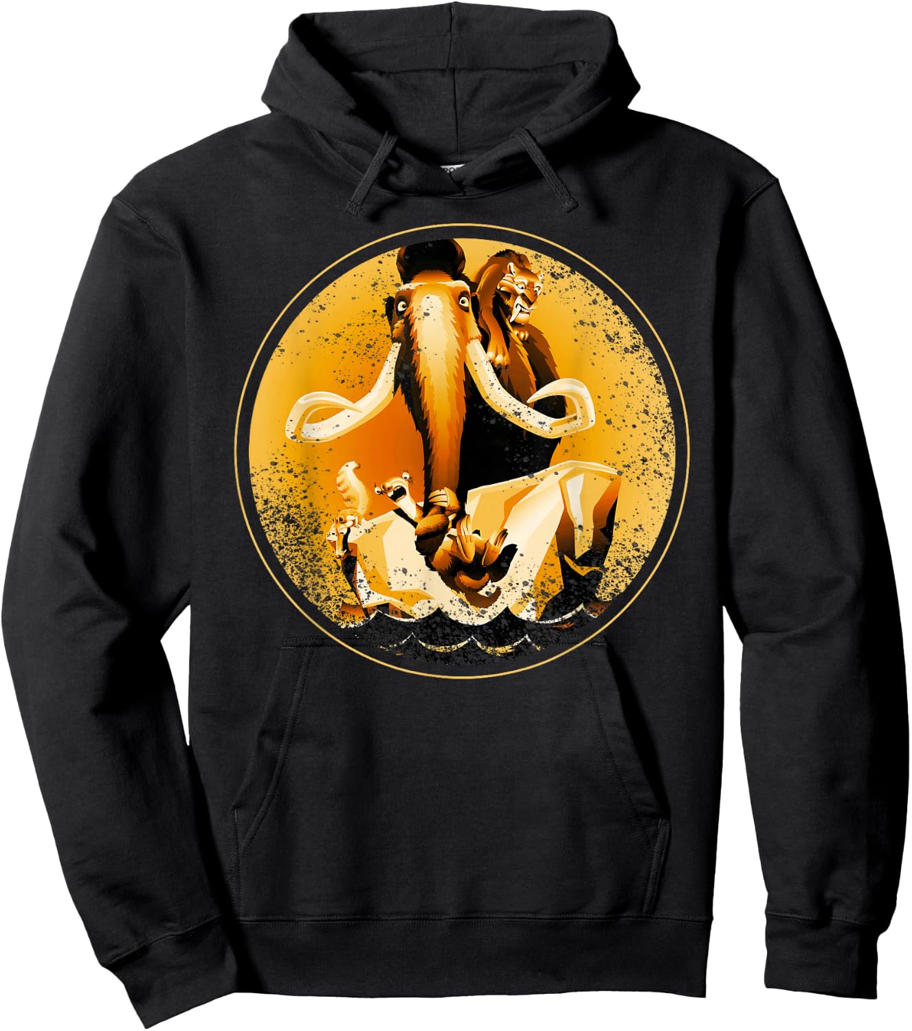 Ice Age Manfred Diego Sid and Scrat Sepia Hoodie - Hoodie | Black