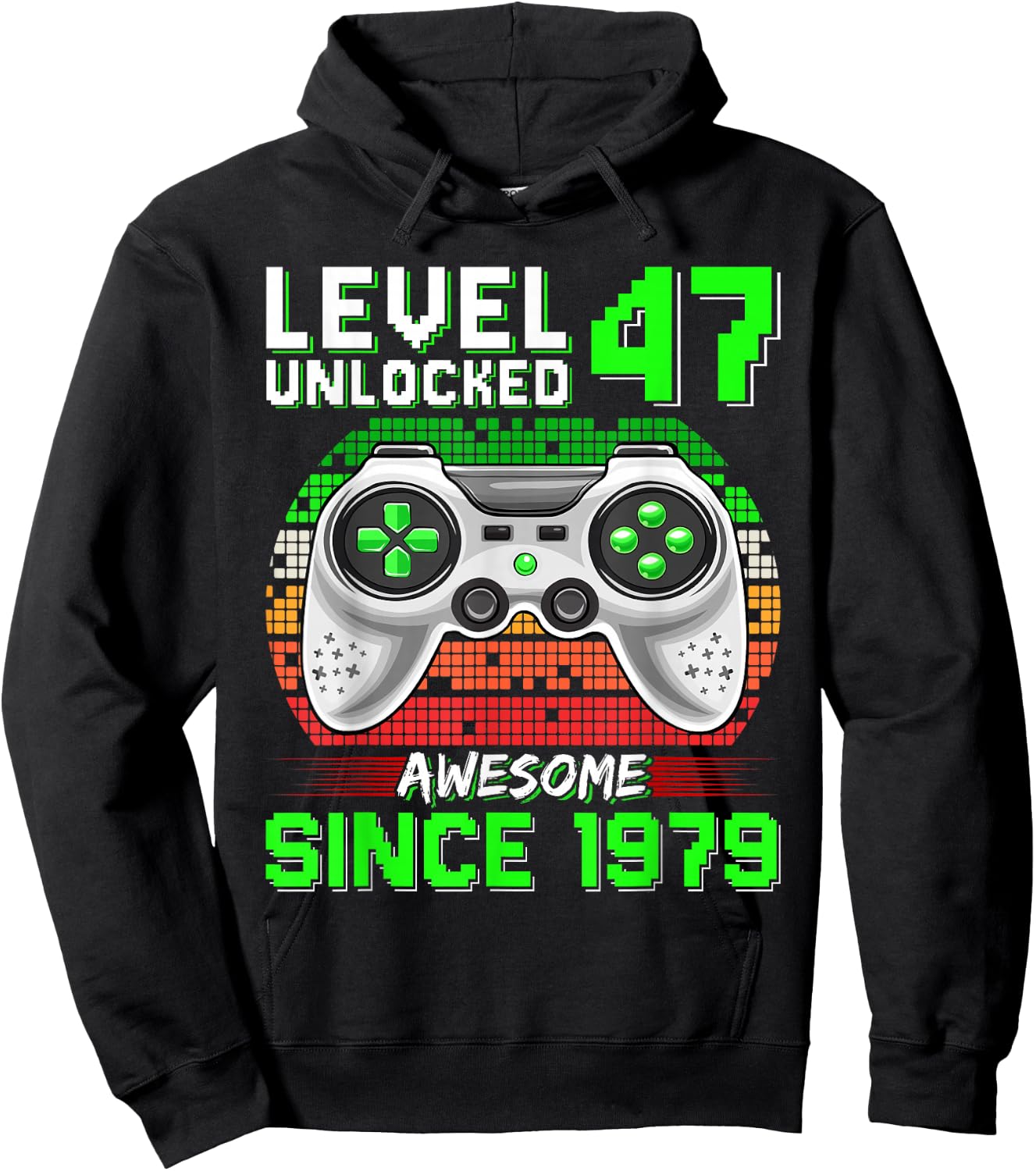Level 47 Unlocked Awesome Since 1979 Video Gamer 47th Bday Hoodie - Hoodie | Black