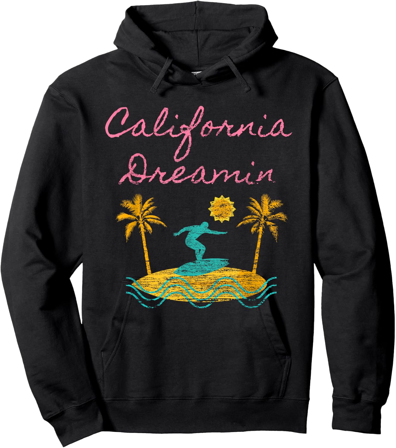 California Dreamin Surfing Retro Dreaming Hoodie - Hoodie | Black