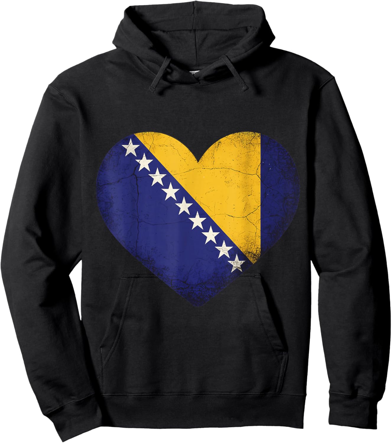 Bosnia Flag Heart Bosnia and Herzegovina Roots Hoodie - Hoodie | Black