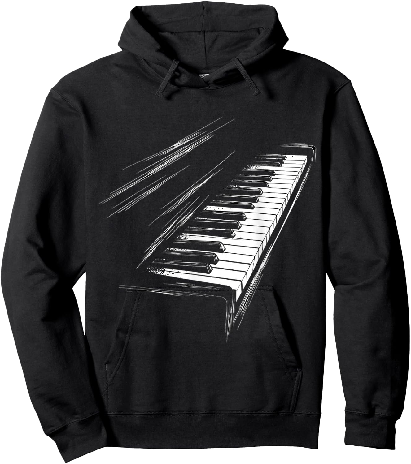 Keyboard Music Instrument Motif Art Keyboard Hoodie - Hoodie | Black