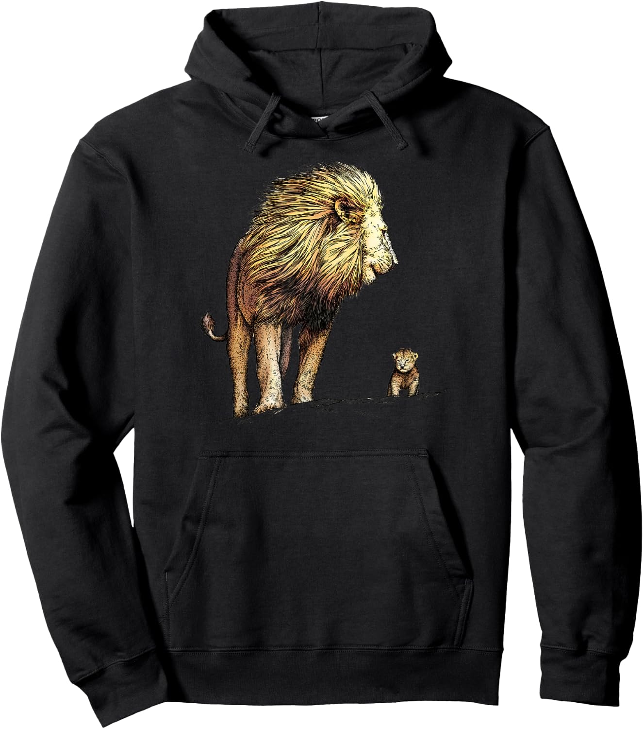 King Lion and Cub For Lion and Big Cat Lovers Hoodie - Hoodie | Black