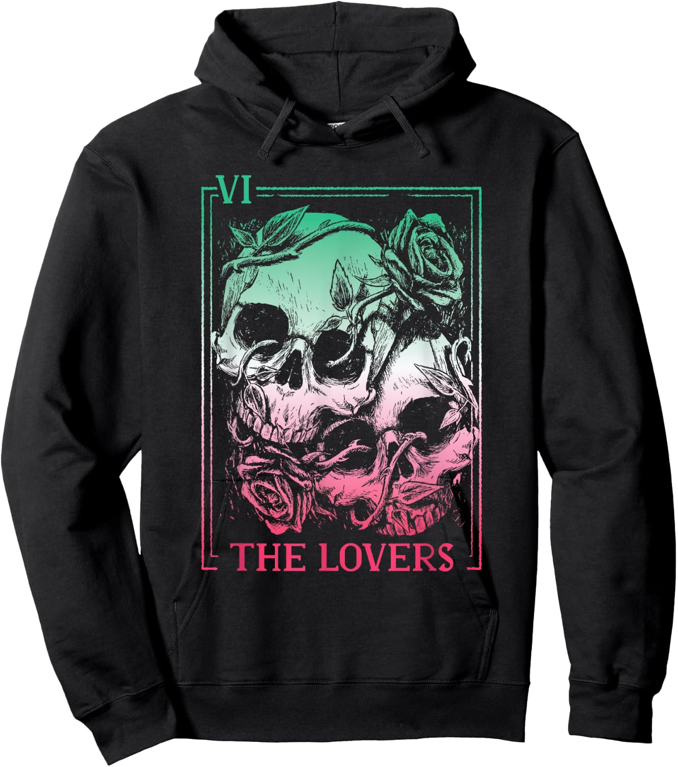 The Lovers Tarot Card Occult Goth Abrosexual Gothic Soulmate Hoodie - Hoodie | Black