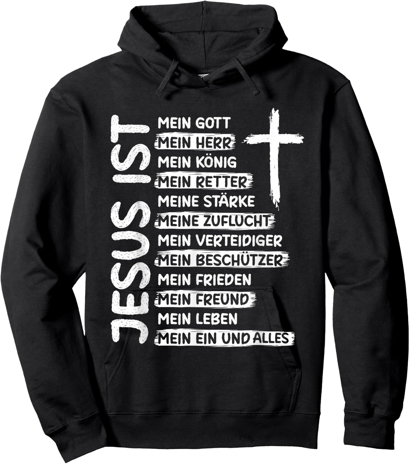 with German Text "Jesus ist Mein Gott Mein Herr" Christianum Christen Jesus, black Hoodie - Hoodie | Black
