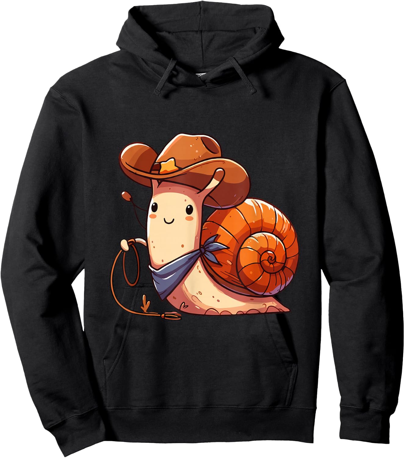Western Rodeo Cowboy Outfit Hat Snail Texas Animals Hoodie - Hoodie | Black