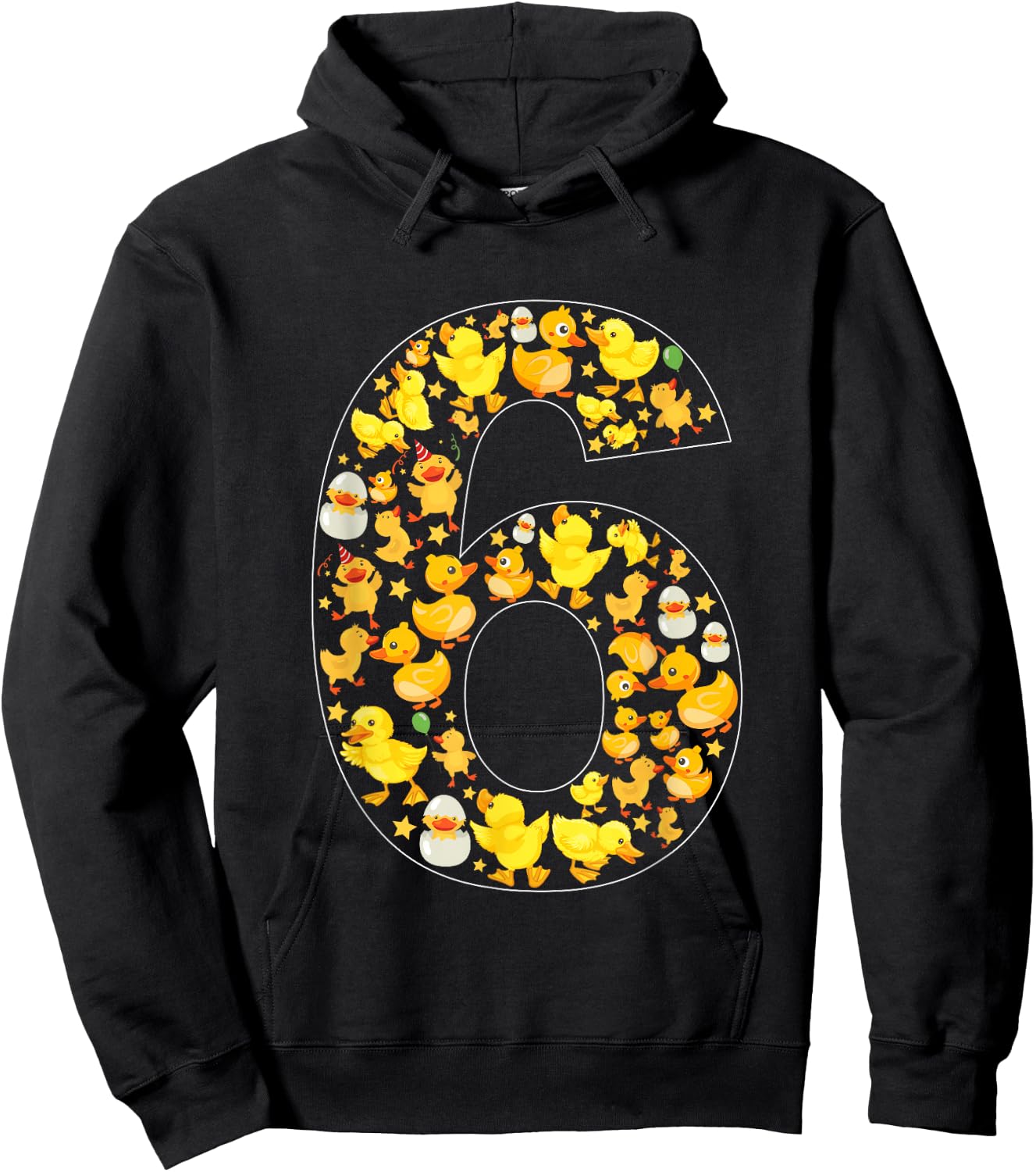 6th Birthday Cute Duck Theme 6 Year Old Boy Girl Birthday Hoodie - Hoodie | Black