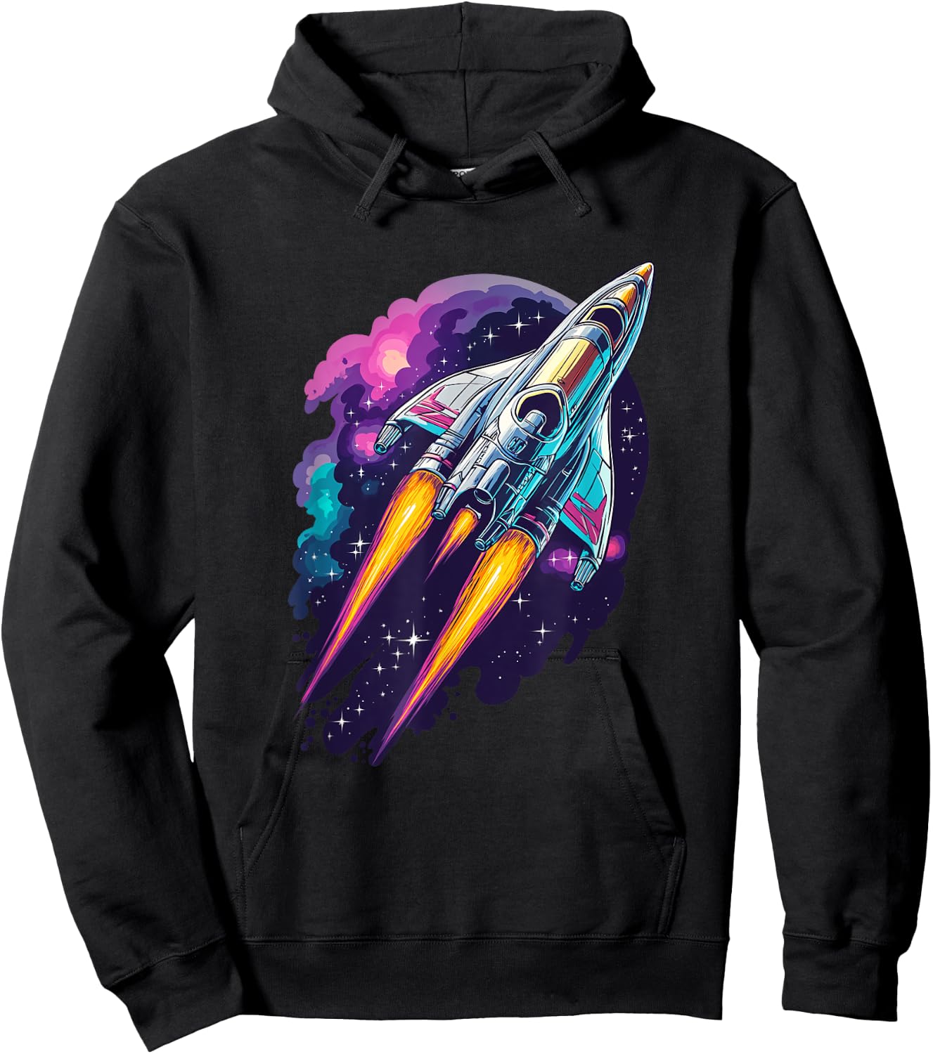Universe Rocket Start Cosmos Shuttle Flight Galaxy Space , black Hoodie - Hoodie | Black