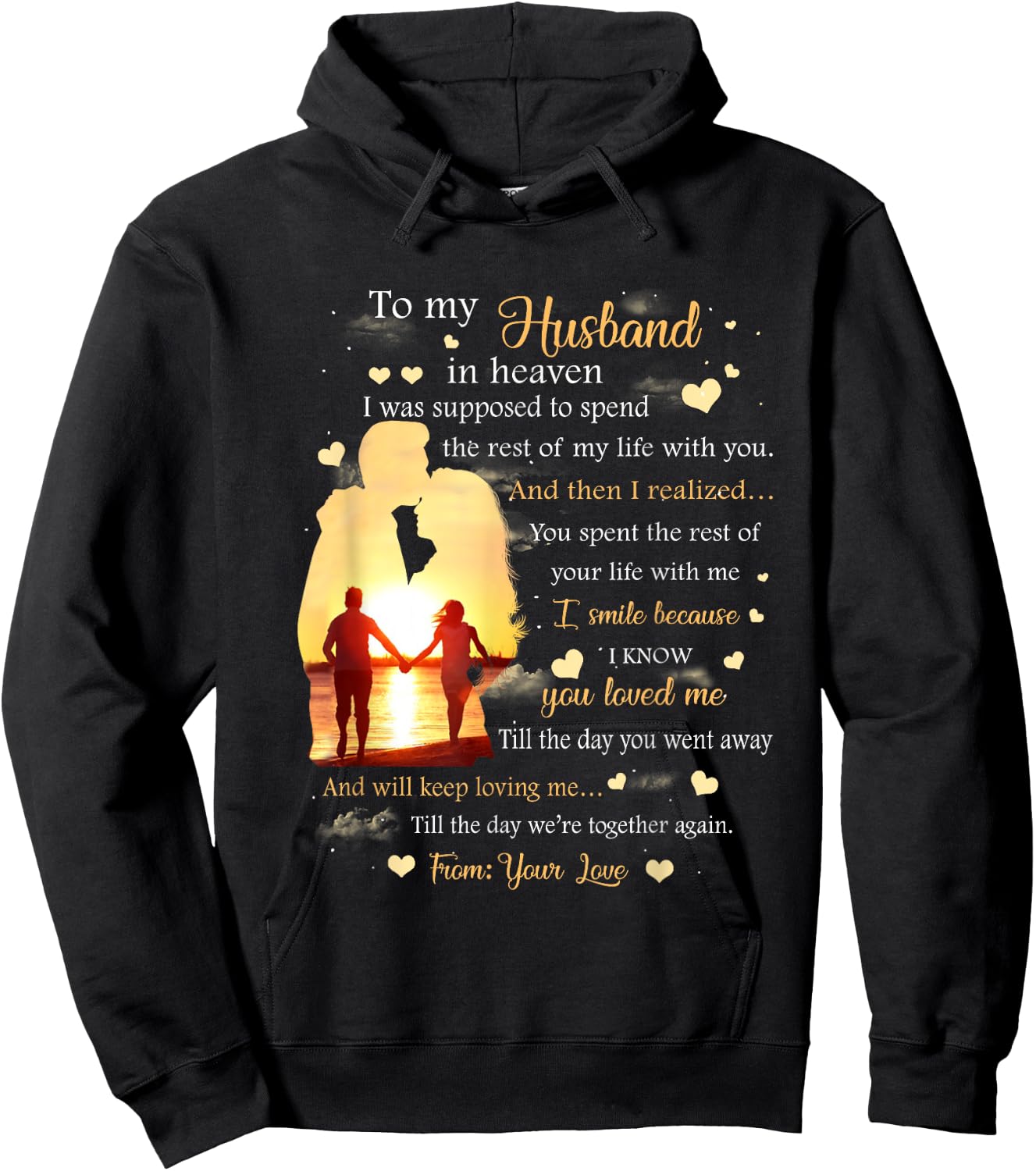 To my Husband in heaven Hoodie - Hoodie | Black