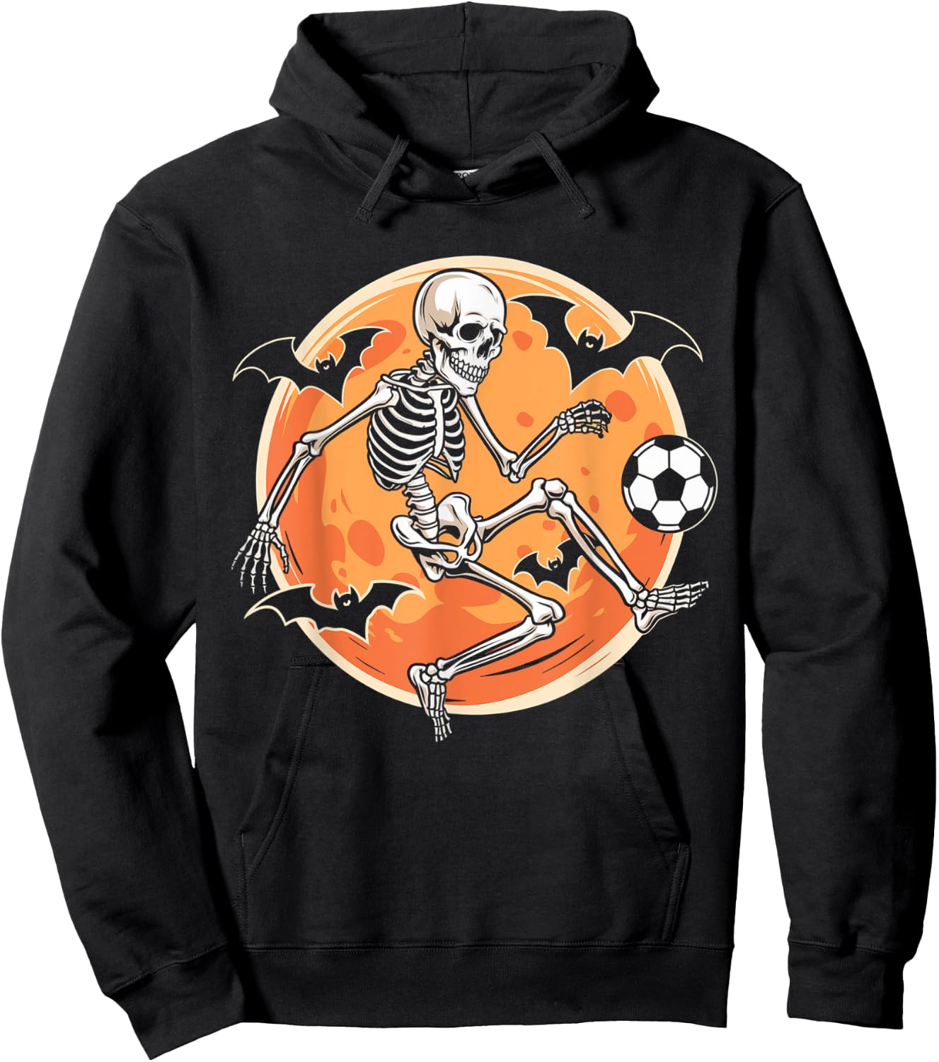 Soccer Skeleton Halloween Men Boys Soccer Player Funny Hoodie - Hoodie | Black