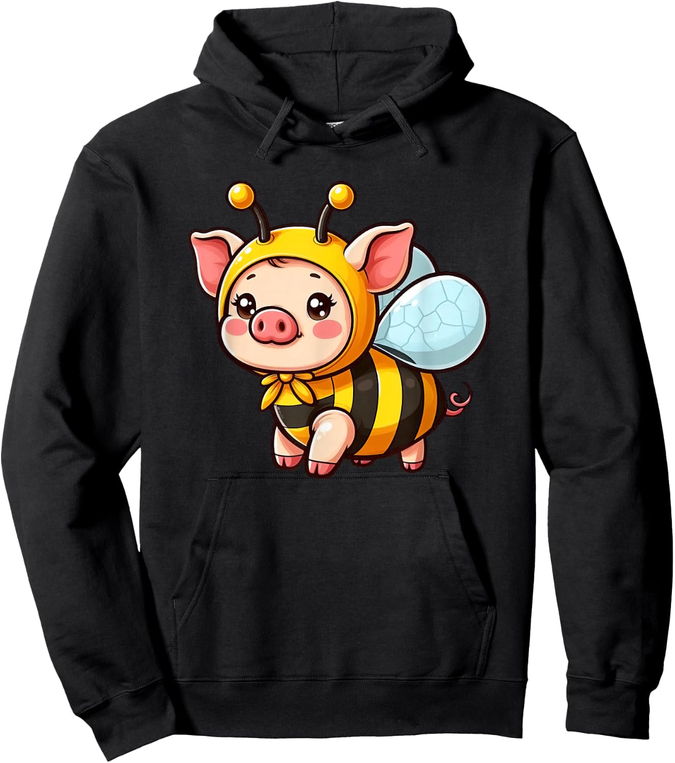 Mini Pig Bee Pet Funny Animal Hoodie - Hoodie | Black