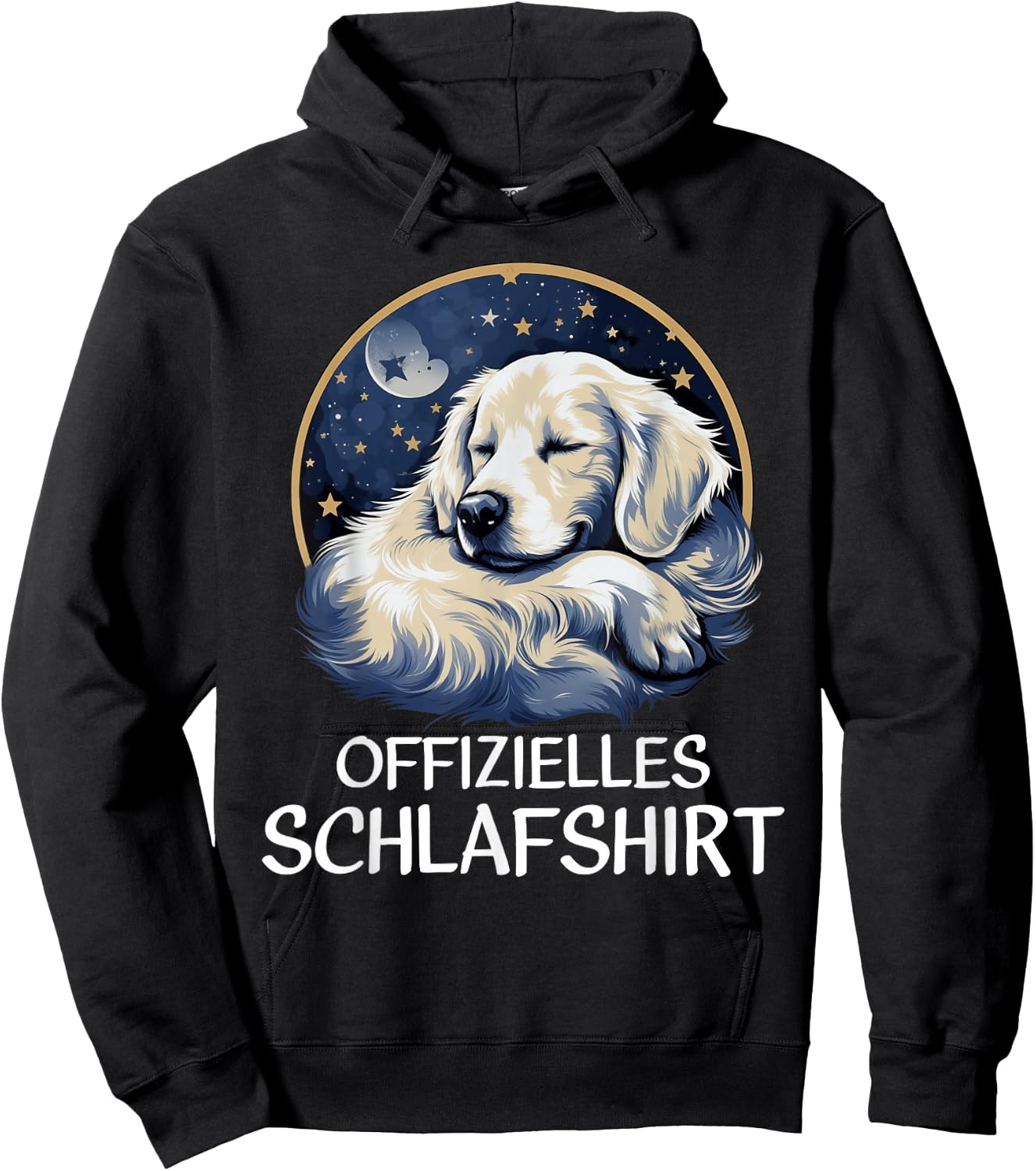 Official Sleep Shirt Golden Retriever Nightdress Pyjamas , black Hoodie - Hoodie | Black