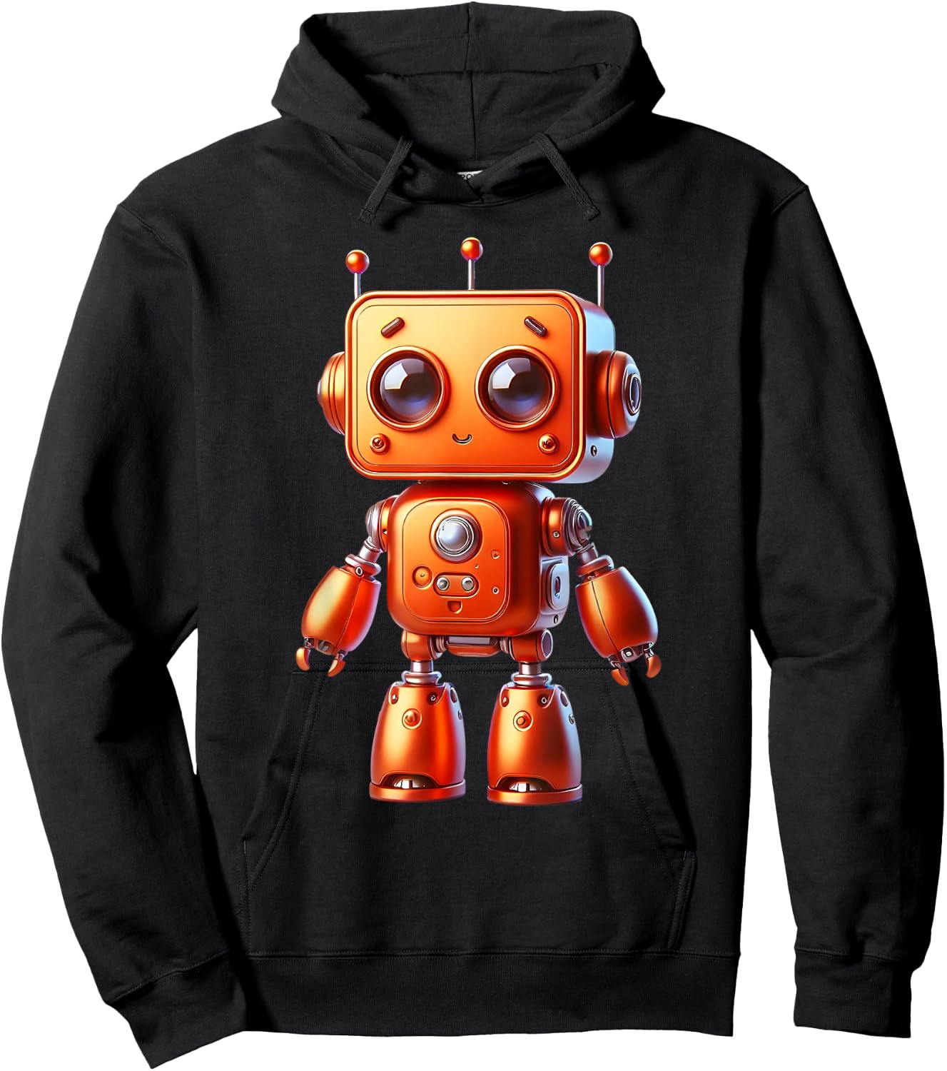 Retro Orange Robot Robotic ROBOT Art Science & Math Boy Hoodie - Hoodie | Black