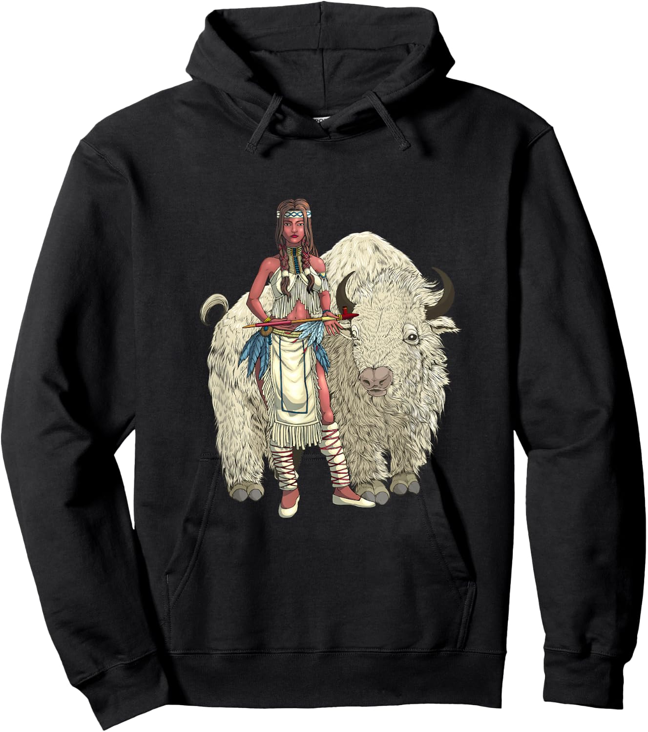 White Buffalo Woman Hoodie - Hoodie | Black