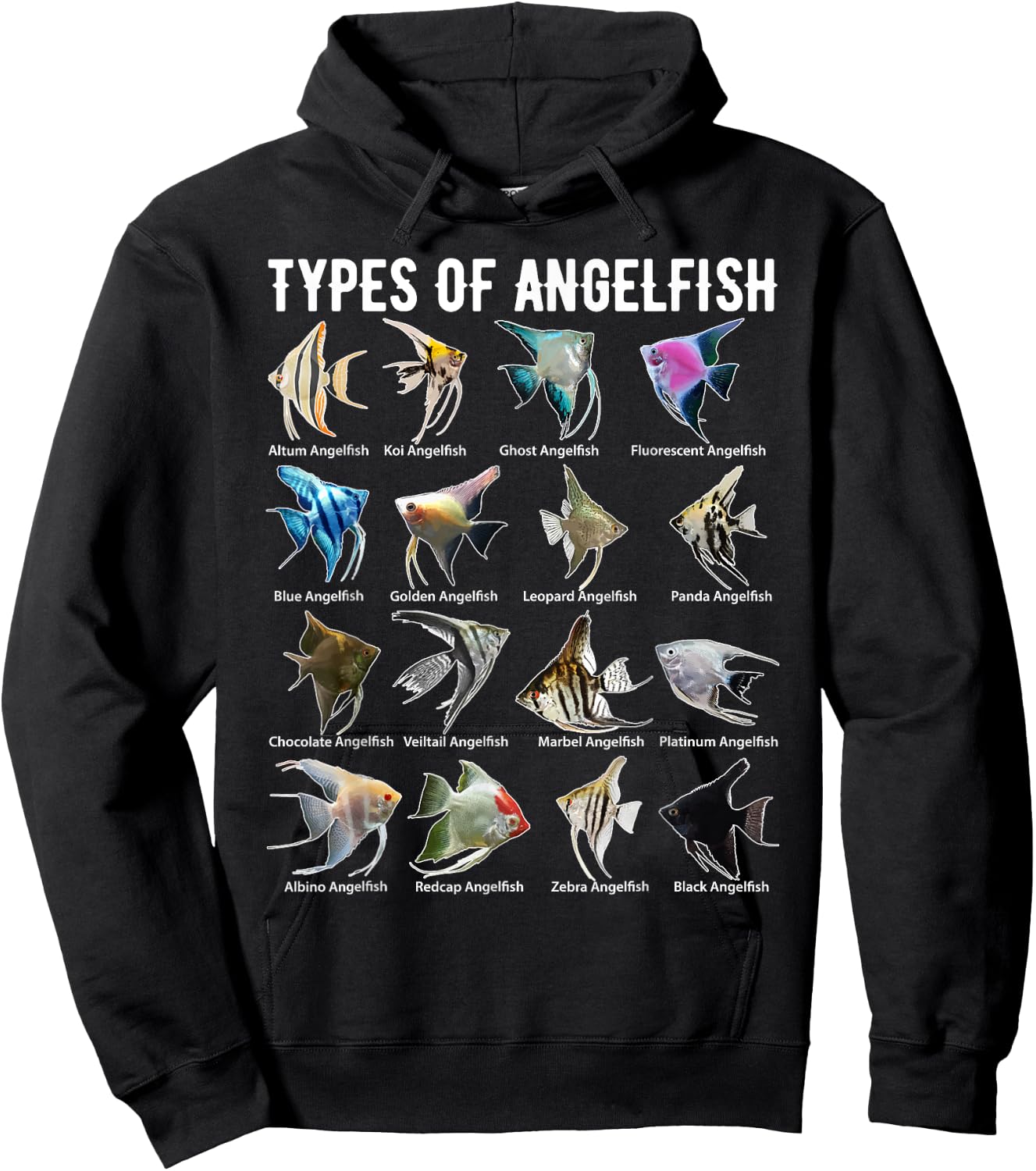 Types of Angelfish Shirt Angel Fish Fresh Water Aquarium Hoodie - Hoodie | Black